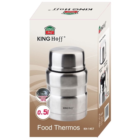 Termos obiadowy stalowy 0.5L srebrny KINGHOFF