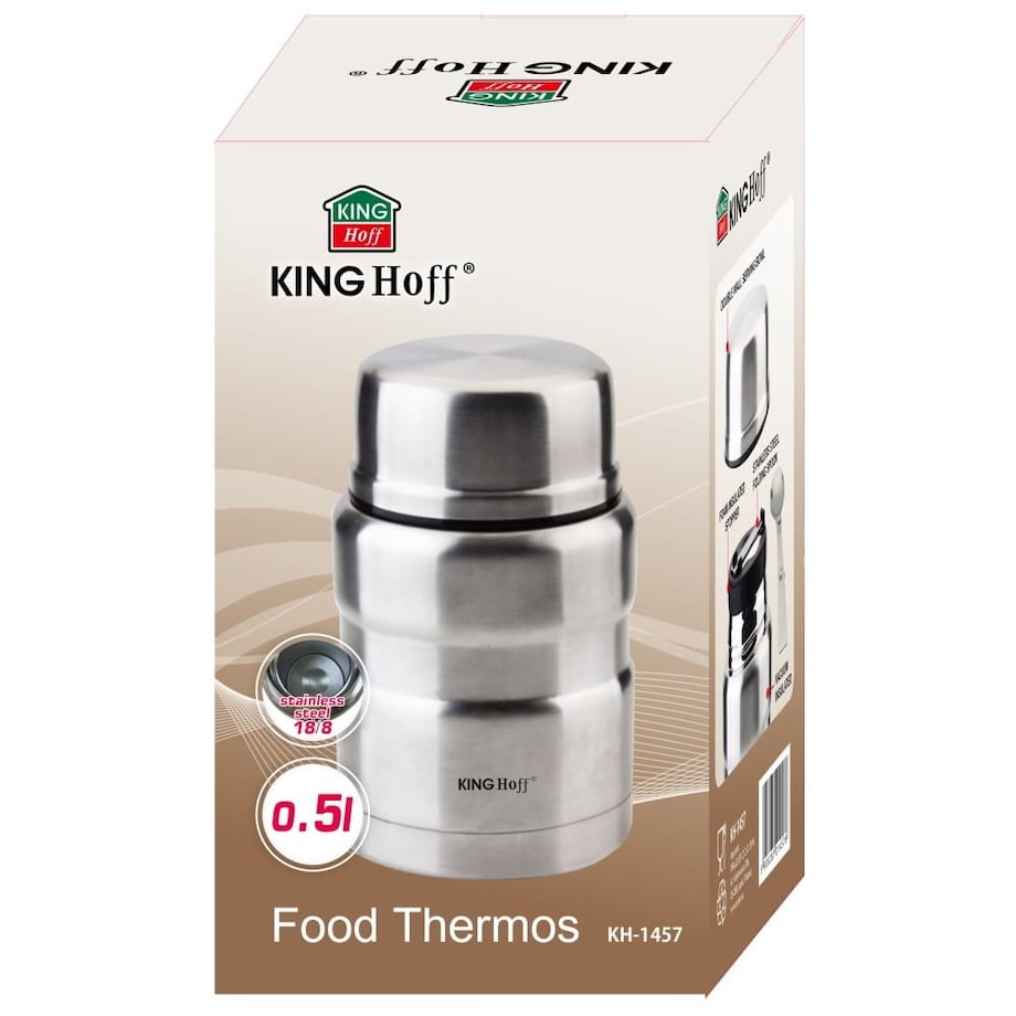 Termos obiadowy stalowy 0.5L srebrny KINGHOFF