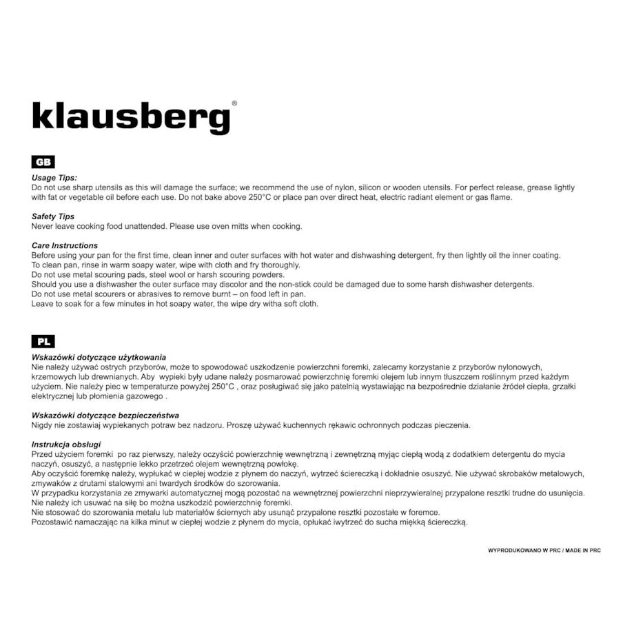 Forma do pieczenia muffin muffinek babeczek x6 Non-stick KLAUSBERG Cooper