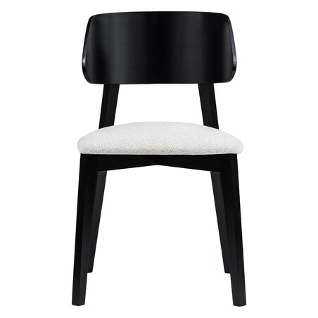 Krzesło drewniane 80x46x43 cm czarne/jasnobeżowe TOSCANIA - VI