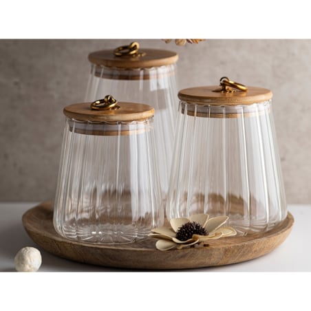 POJEMNIK SZKLANY kuchenny 750 ml ozdobny na jedzenie cukier sól herbatę