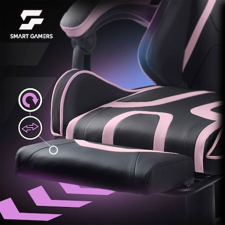 Fotel gamingowy obrotowy dla gracza podnóżek Sofotel Specter czarno-różowy
