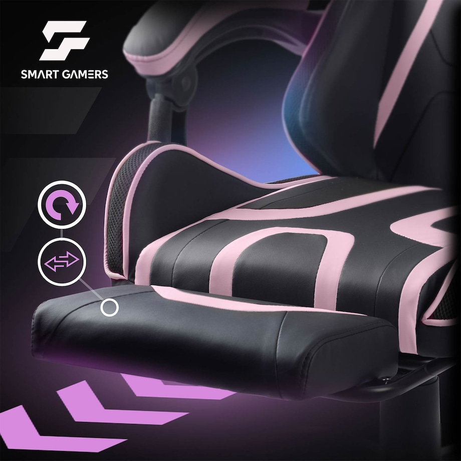 Fotel gamingowy obrotowy dla gracza podnóżek Sofotel Specter czarno-różowy