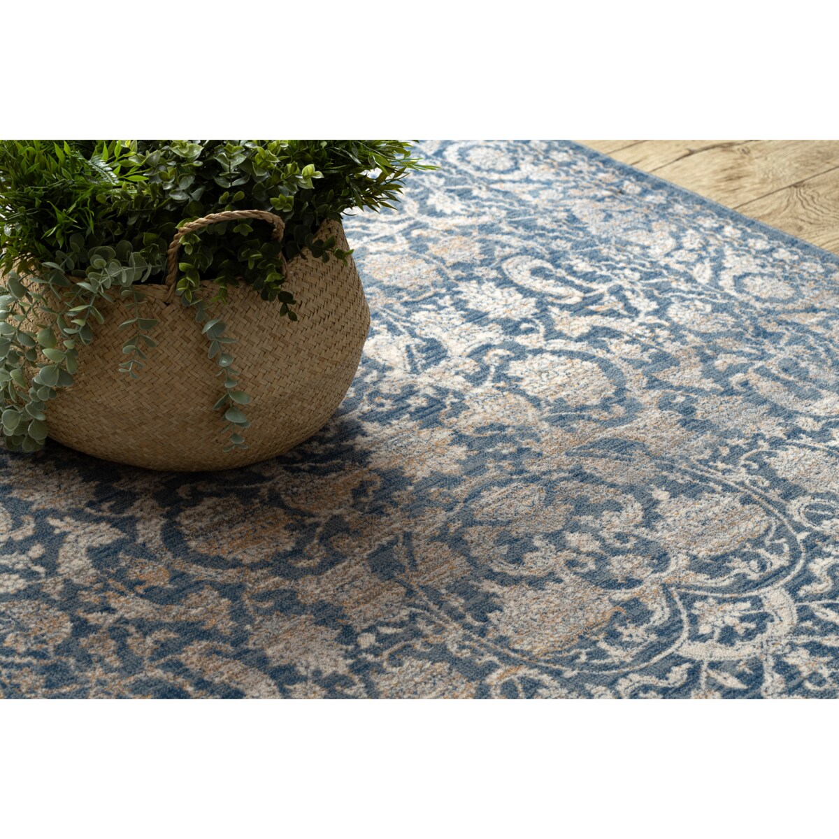 Dywan wełniany NAIN Ornament, ramka, vintage 80x150 cm