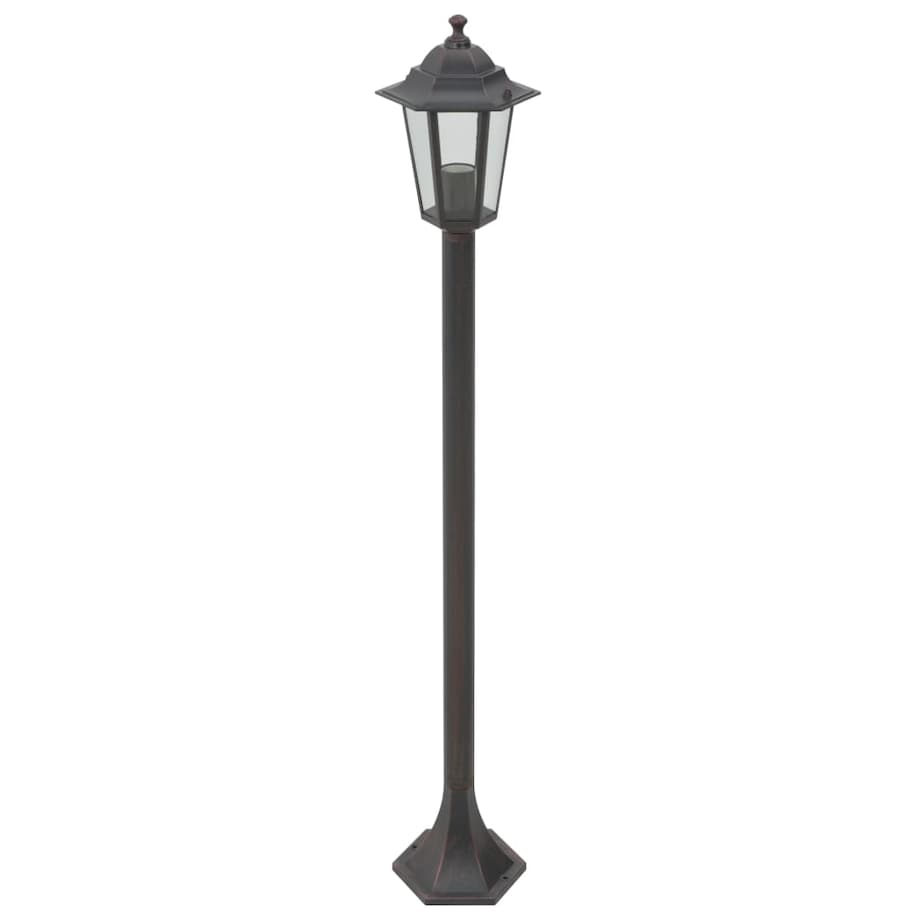 vidaXL Lampy ogrodowe, 110 cm, E27, aluminium, 6 szt., brązowe