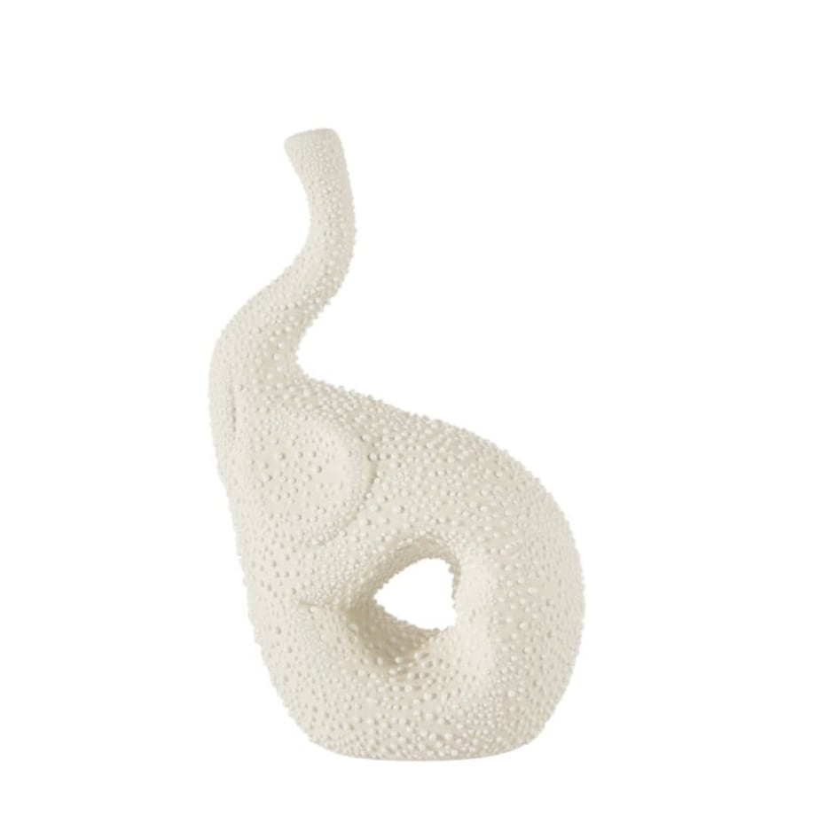 Figurka Dekoracyjna Ris 11 x 6 x 18 cm Kremowa Słoń Słonik Ozdobna