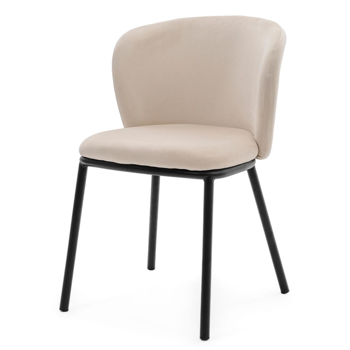 KRZESŁO TAPICEROWANE WELUROWE DO SALONU JADALNI GLAMOUR BEŻOWE BARI