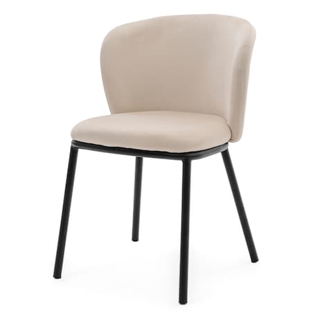 KRZESŁO TAPICEROWANE WELUROWE DO SALONU JADALNI GLAMOUR BEŻOWE BARI