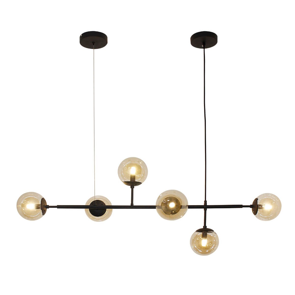Czarna lampa wisząca Helios modernistyczna szklane kule