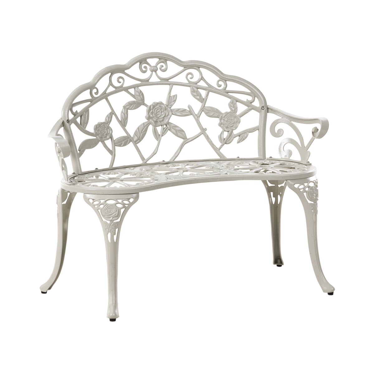 Ławka ogrodowa PIURA 88 cm Metal Biały