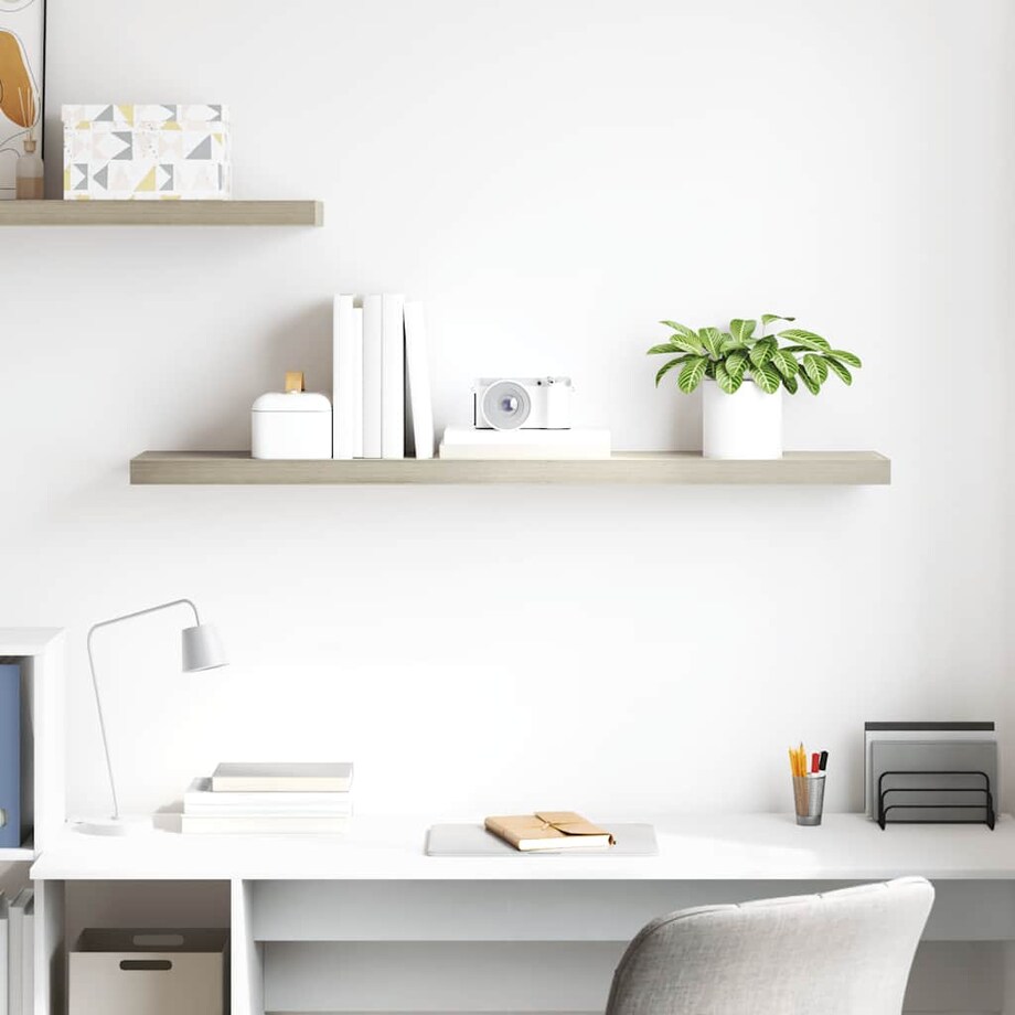 vidaXL Półka ścienna, kolor dębowy, 120x23,5x3,8 cm, MDF