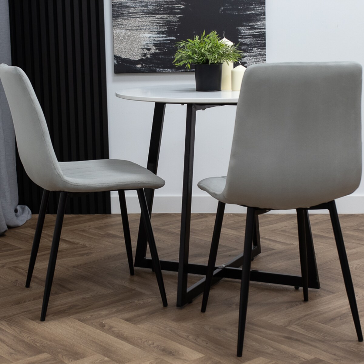 Krzesło tapicerowane welur loft do salonu jadalni nowoczesne