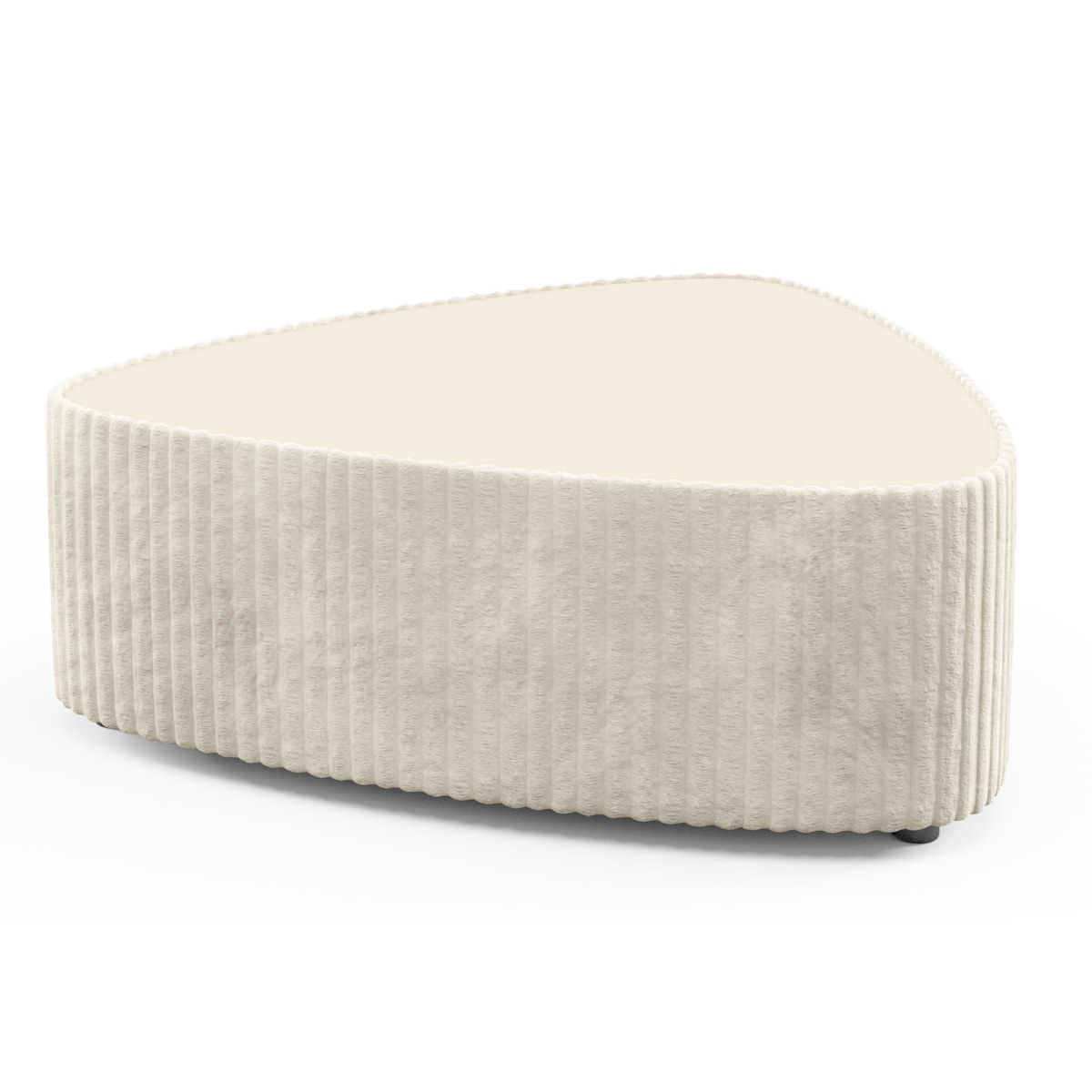 Stolik kawowy tapicerowany MIJA w tkaninie Tilia, Ecru