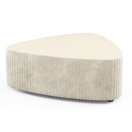 Stolik kawowy tapicerowany MIJA w tkaninie Tilia, Ecru