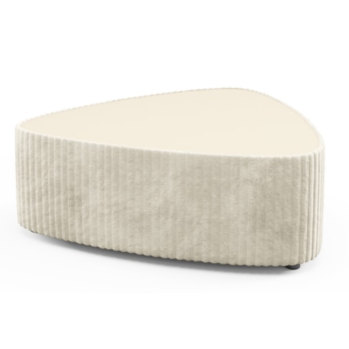 Stolik kawowy tapicerowany MIJA w tkaninie Tilia, Ecru