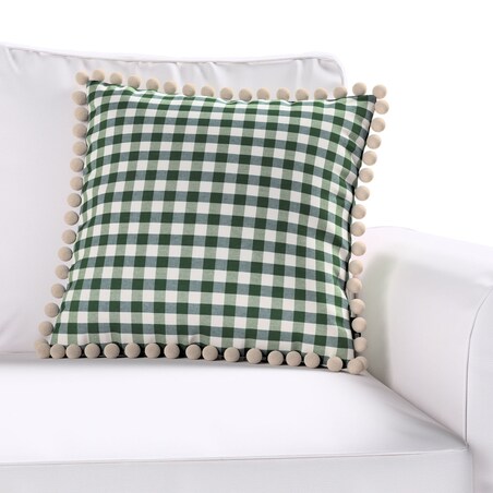 Poszewka Wera na poduszkę 45x45 zielono-biała kratka (1,5x1,5cm)
