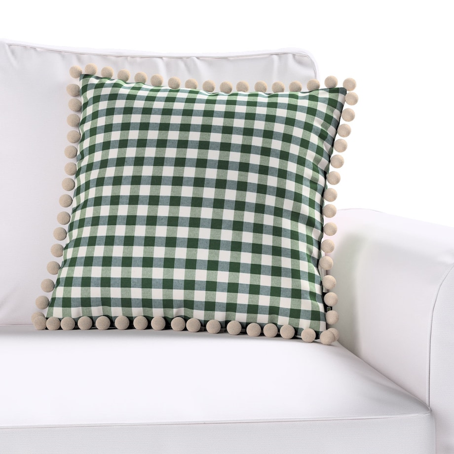 Poszewka Wera na poduszkę 45x45 zielono-biała kratka (1,5x1,5cm)