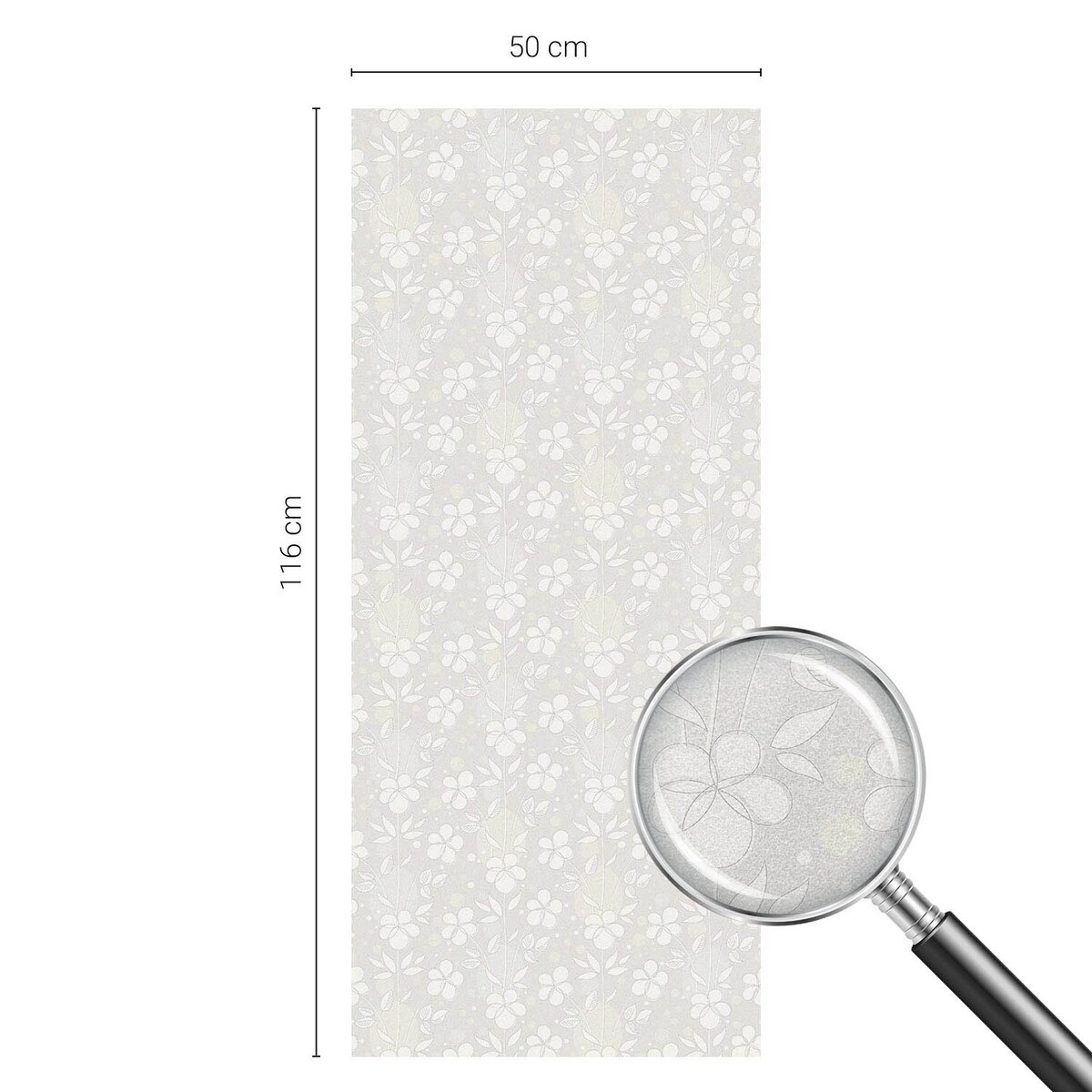 Naklejka okienna dekoracyjna - Delikatne kwiaty na jasnym tle - 50x116 cm