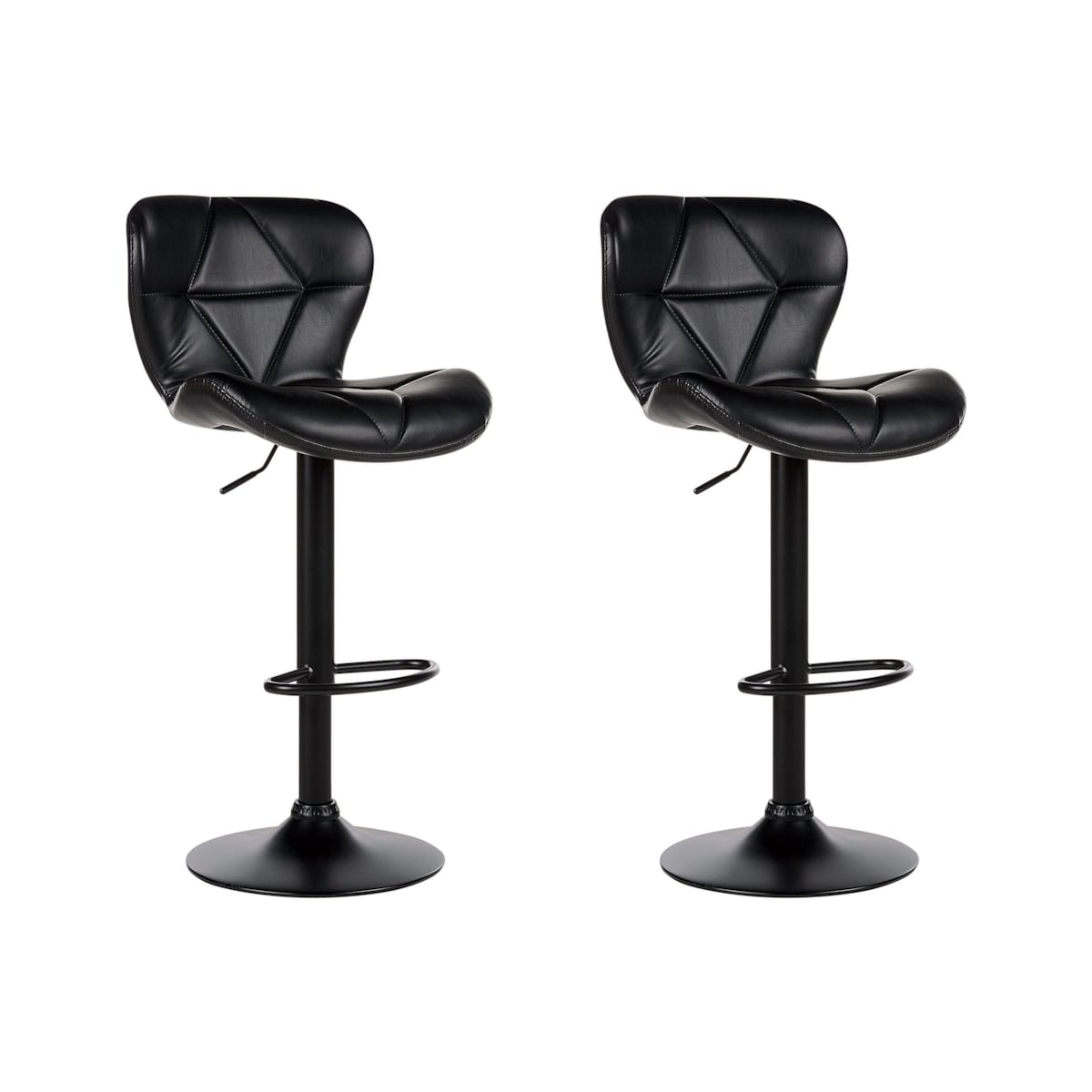 Zestaw 2 krzeseł barowych VALETTA Ekoskóra Obrotowy Czarny