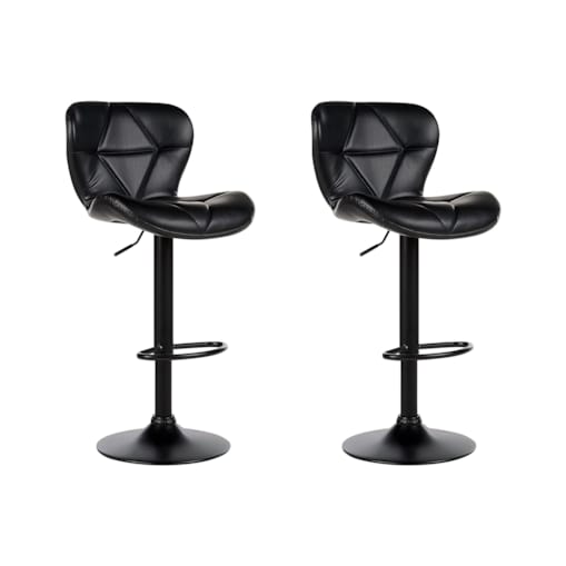 Zestaw 2 krzeseł barowych VALETTA Ekoskóra Obrotowy Czarny