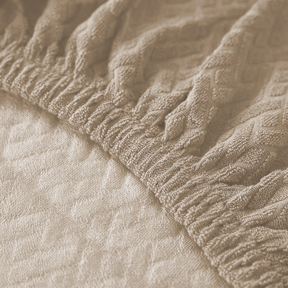 POKROWIEC NA KRZESŁO SZARY BEŻ ŻAKARD ELASTYCZNY [10-Z1-SZB]