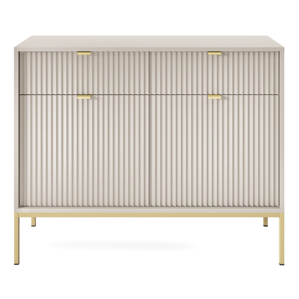 Komoda NEW do przedpokoju KSZ104 - kaszmirowa + st. złoty