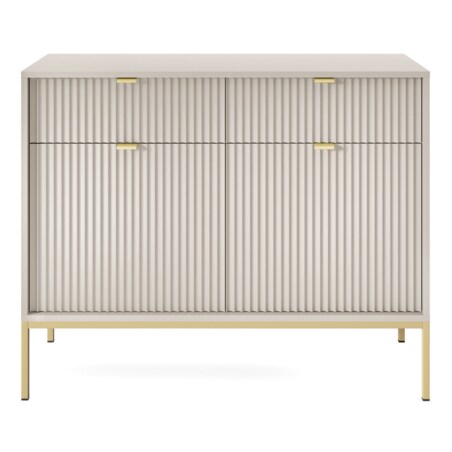 Komoda NEW do przedpokoju KSZ104 - kaszmirowa + st. złoty