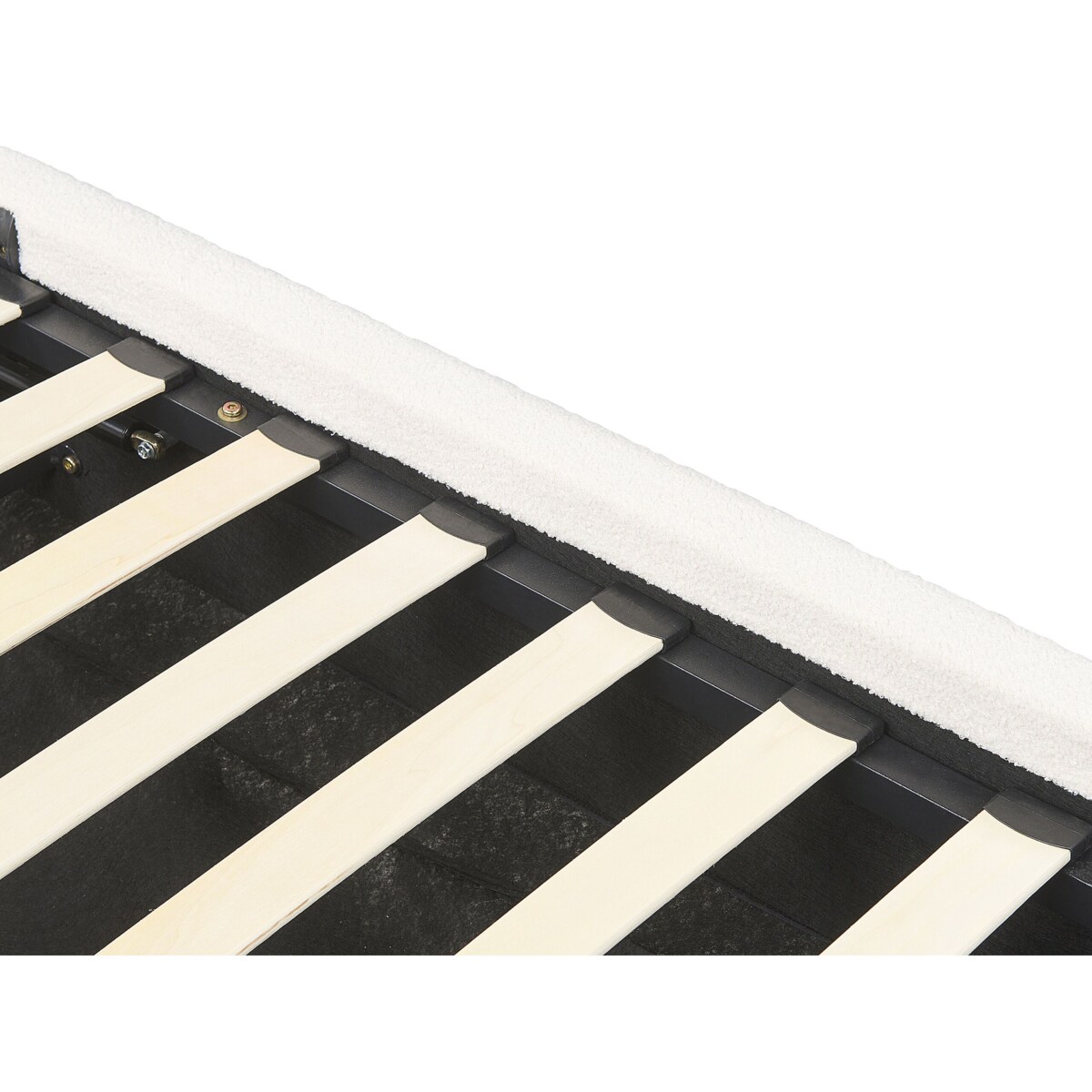 Łóżko z pojemnikiem boucle 160 x 200 cm białe BLAGNAC