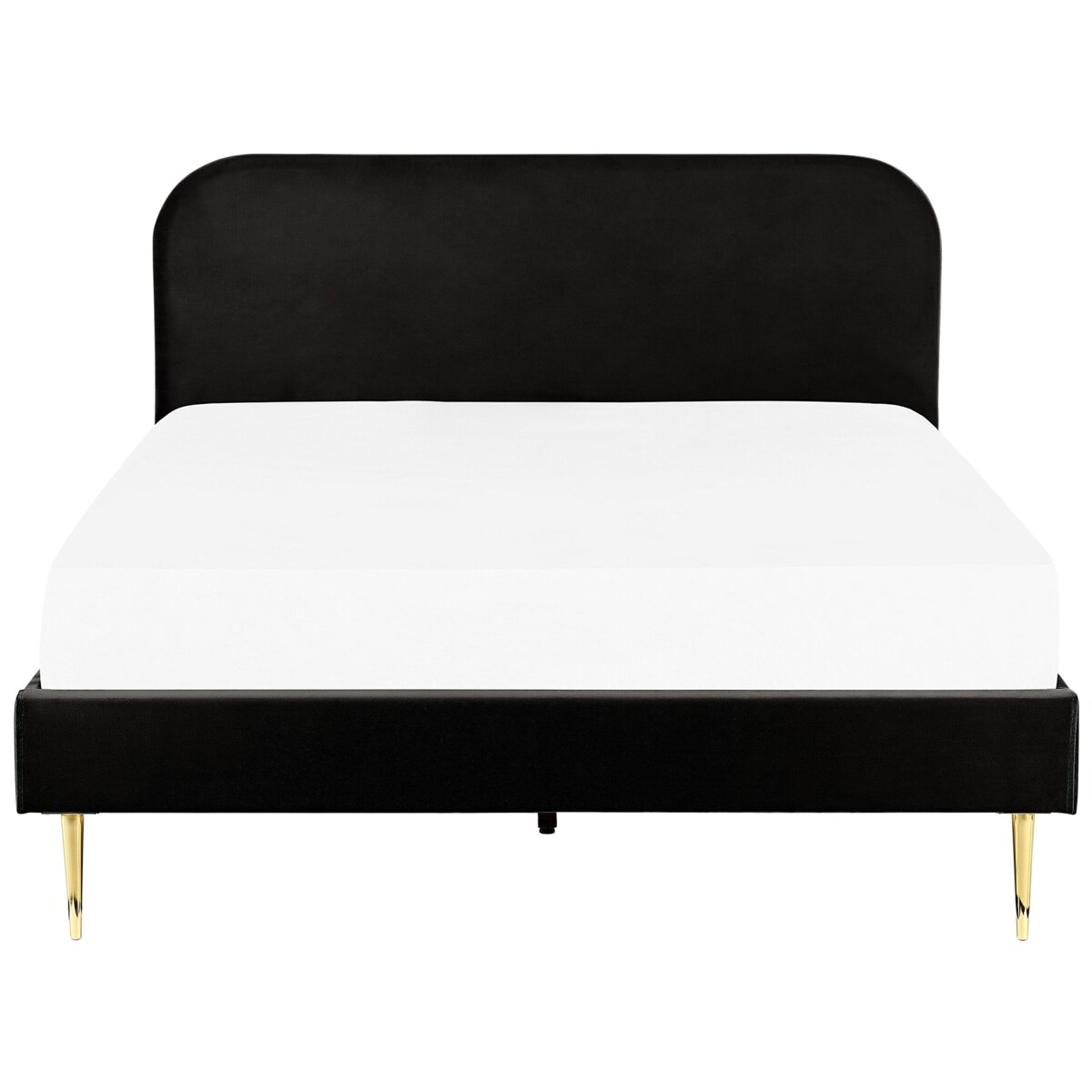 Łóżko welurowe 180 x 200 cm czarne FLAYAT