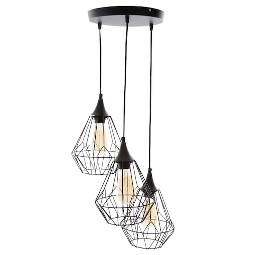 Lampa sufitowa, metalowa, LOFT, designerska, 3 sztuki w komplecie