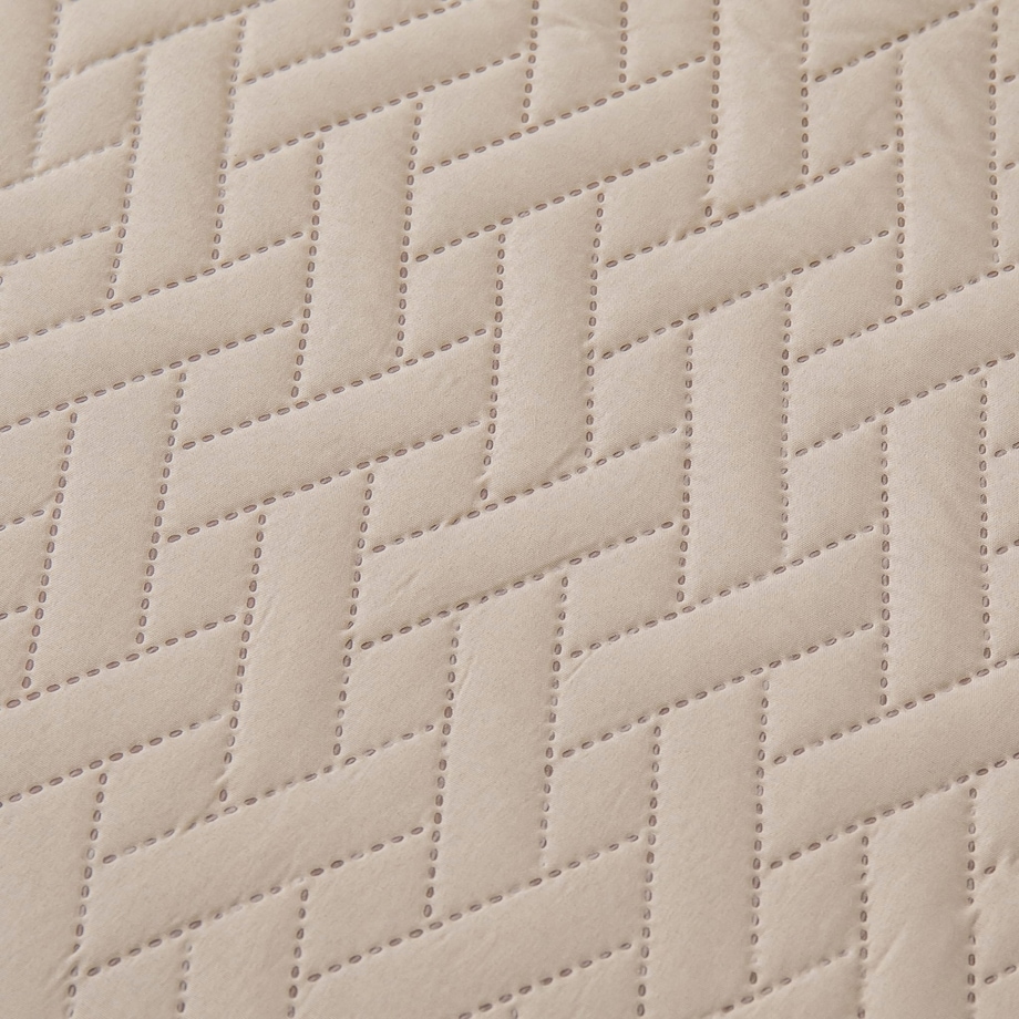 Narzuta na Łóżko 140 x 200 Pikowana Dash Beż Dwustronna Jednokolorowa