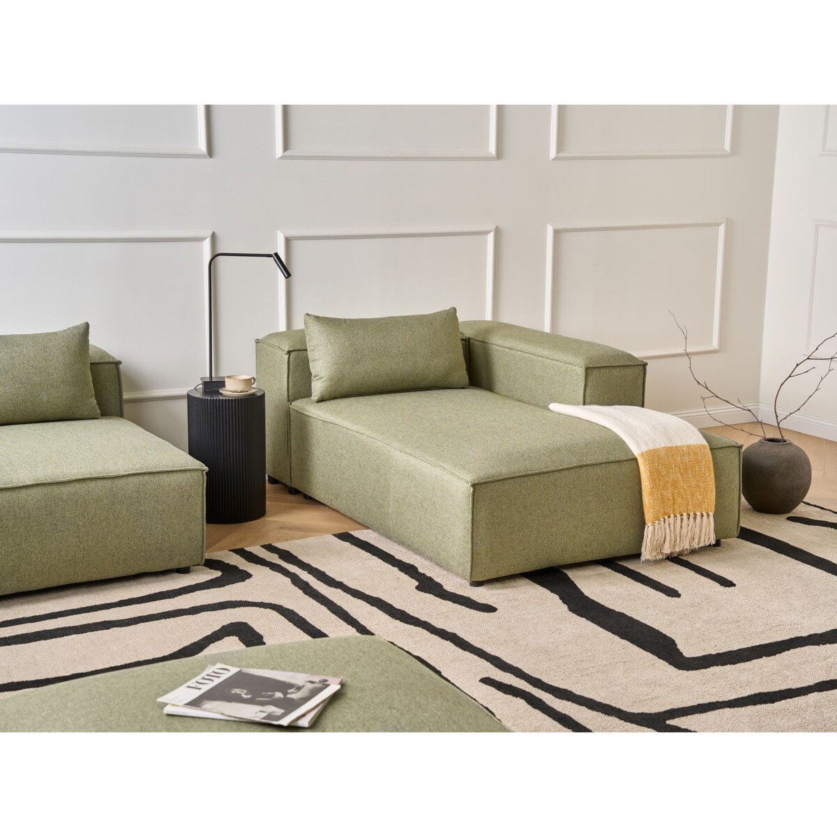 Szezlong lewostronny BRANDE Jasnozielony