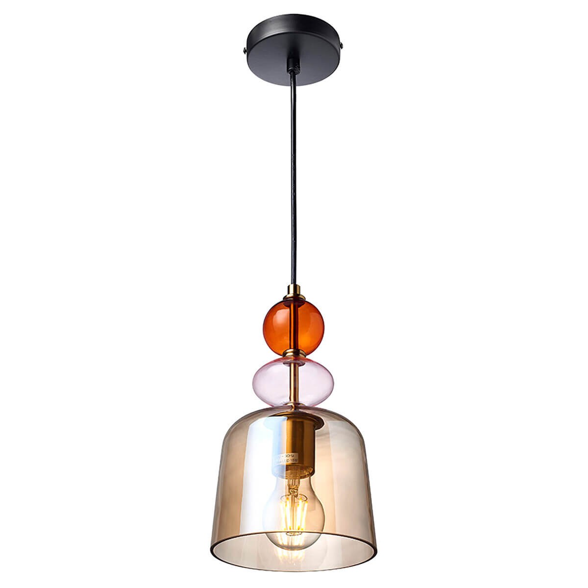 Szklana lampa wisząca Tropea LP-2004/1P S AM Light Prestige retro bursztynowa