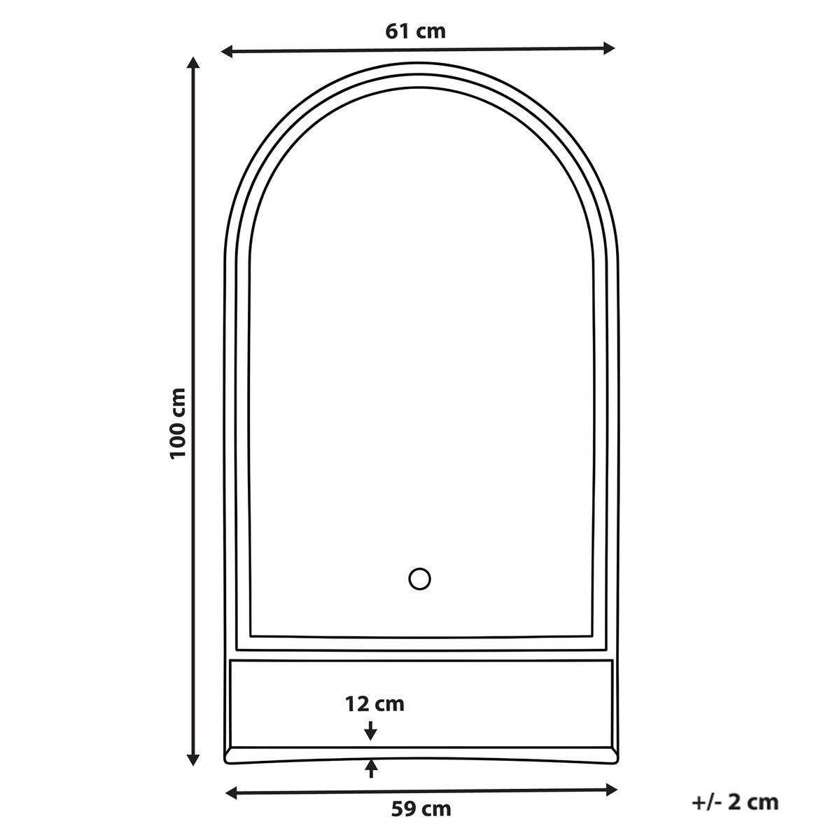 Lustro łazienkowe LED VALOUZE 61 cm 100 cm z półką Srebrny