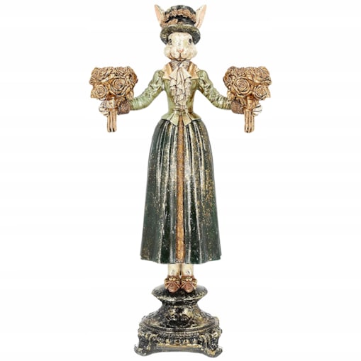 ZAJĄC FIGURKA WIELKANOCNA NA WIELKANOC PREZENT ZAJĄCZEK ŚWIECZNIK OZDOBA