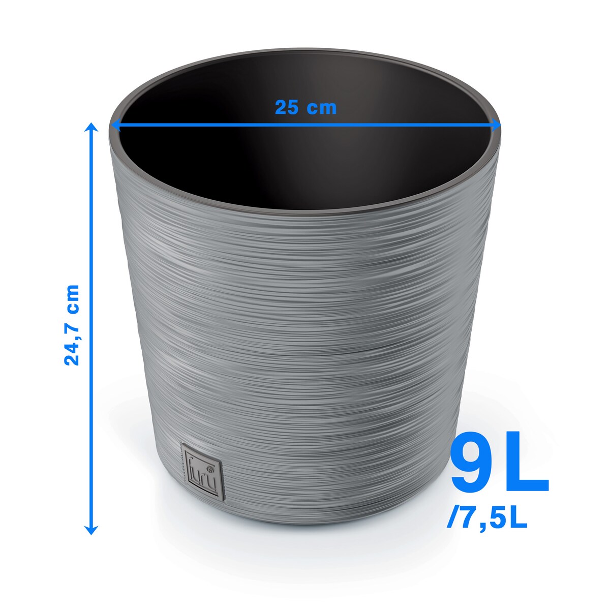 Doniczka Donica Ogrodowa 25 Cm Okrągła Na Taras Do Ogrodu Domu Szary