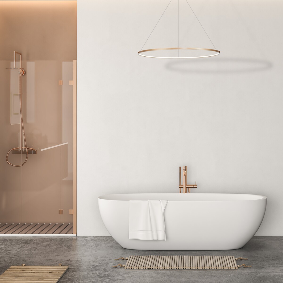 Lampa wisząca pierścieniowa Saturno ML8865 Milagro LED 65W 4000K ring IP44 złoty