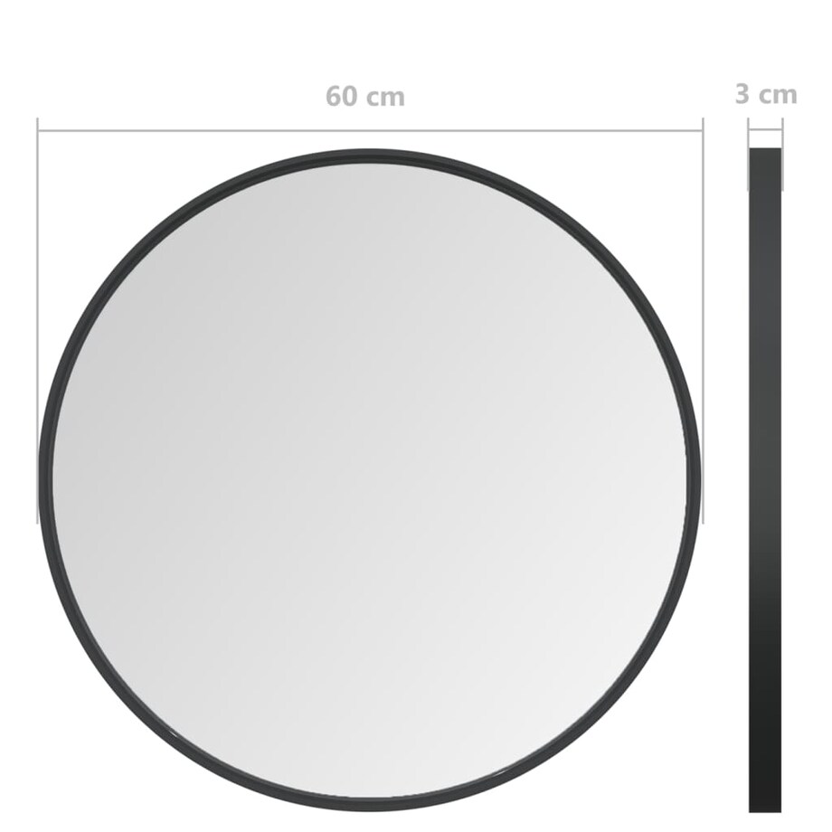 vidaXL Lustro ścienne, czarne, 60 cm