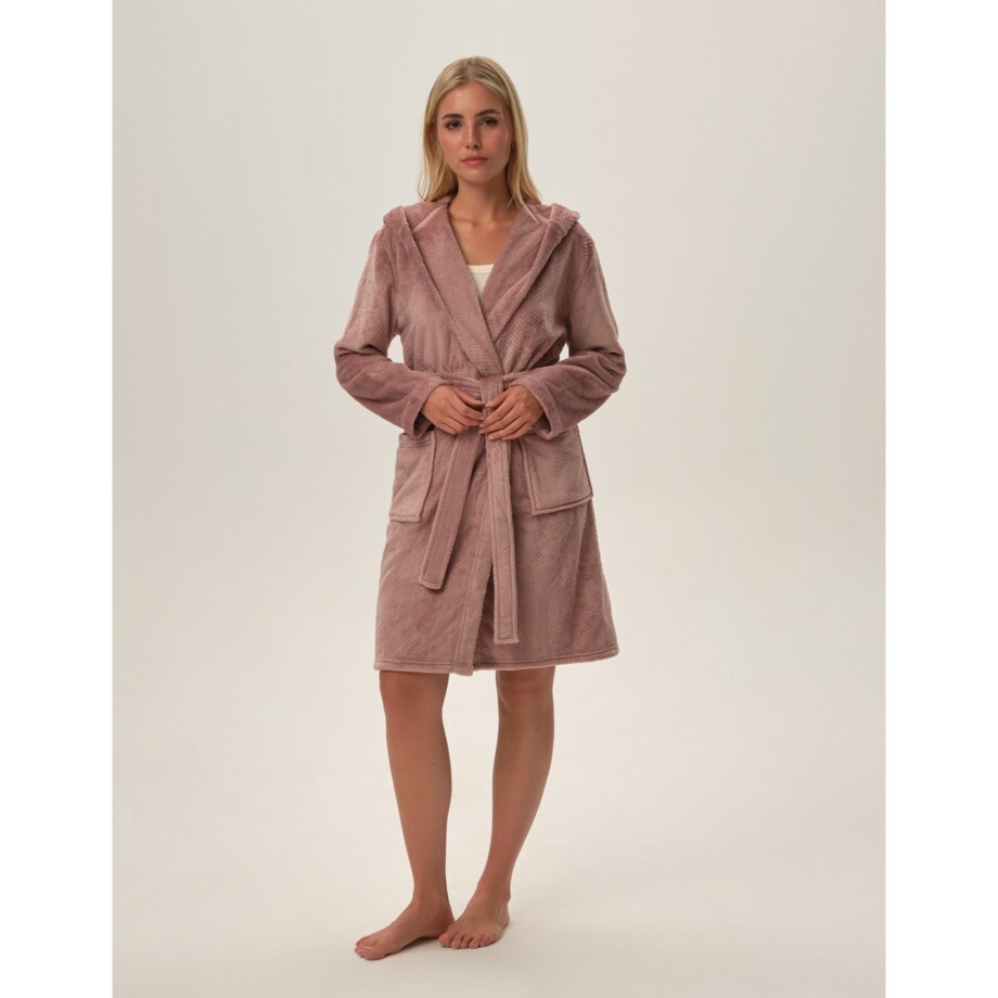 Szlafrok Frankie 41950-39X Pudrowy Róż Pudrowy Róż, XXL