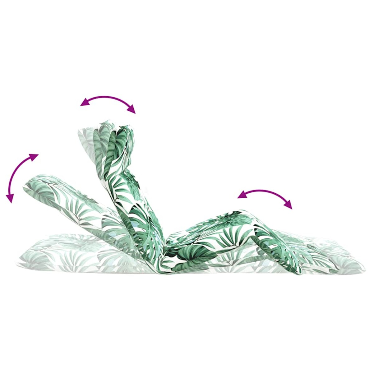 vidaXL Leżak składany wzór liścia 175x54x8,5 cm tkanina Oxford