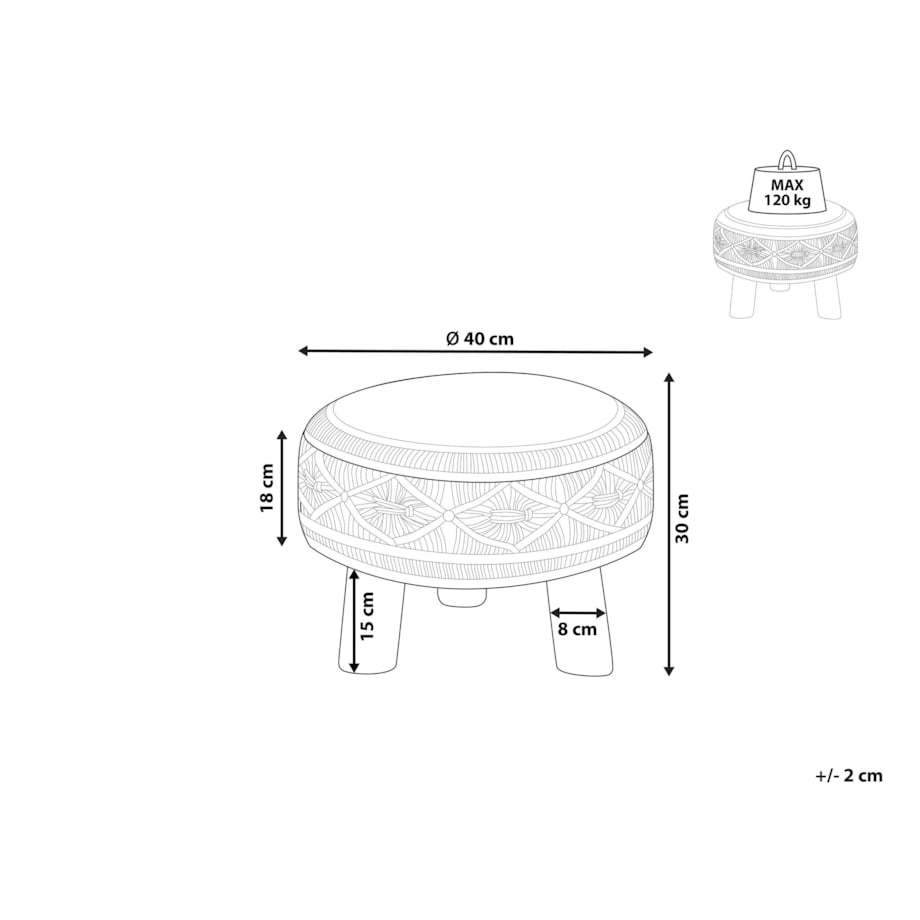 Stołek grafitowy MUNDRA