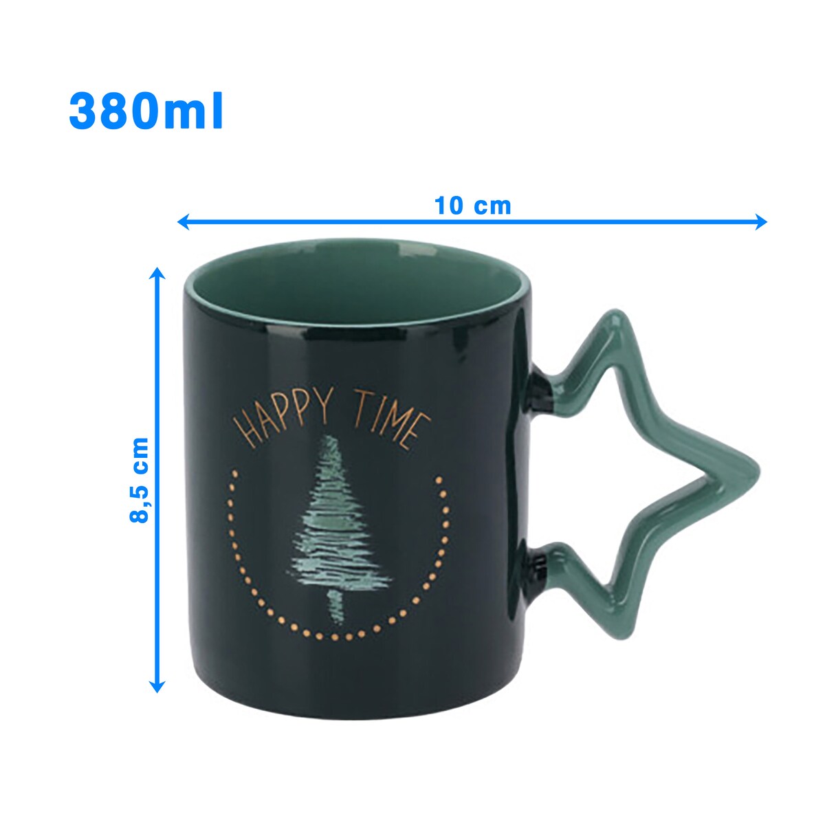 Kubek Z Uchem Świąteczny 380 Ml Porcelanowy Zimowy Świąteczny