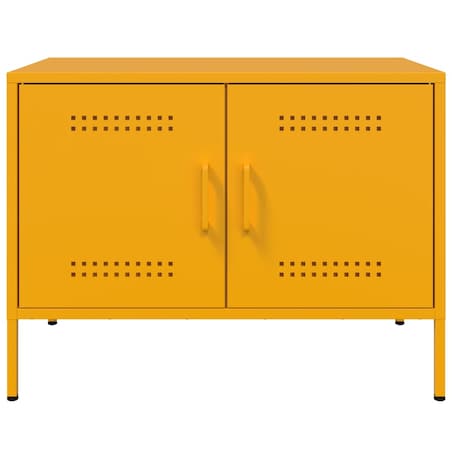 vidaXL Szafka pod telewizor, musztardowa, 68x39x50,5 cm, stalowa