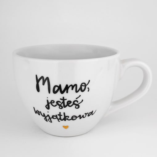 Kubek 500 ml - Mamo jesteś wyjątkowa ZŁOTE SERCE
