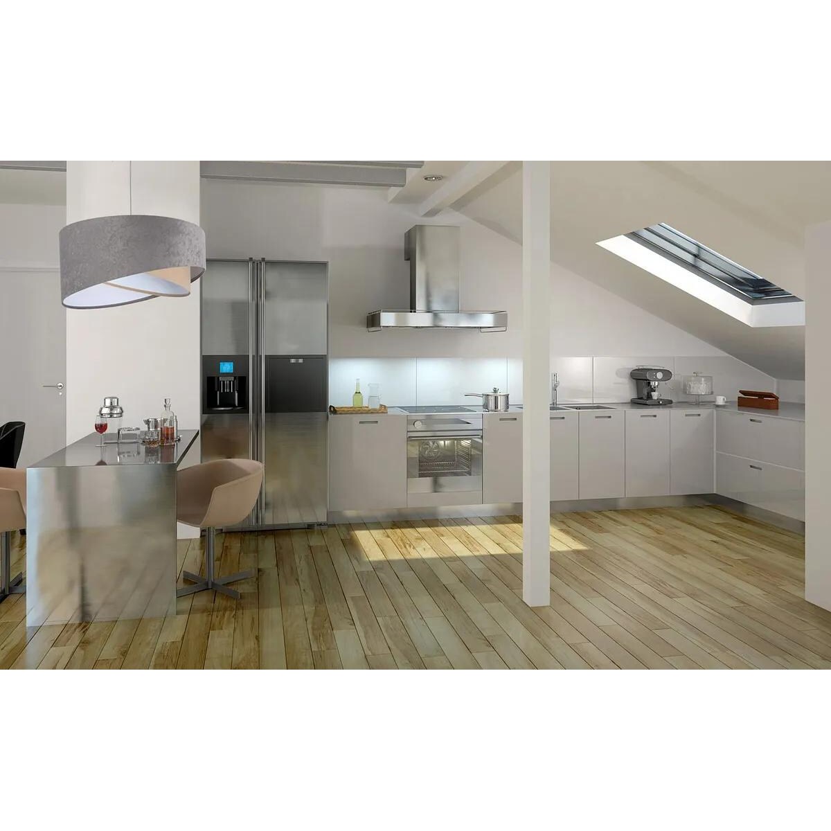 Lampa wisząca SILVERY szara/beżowa/biała