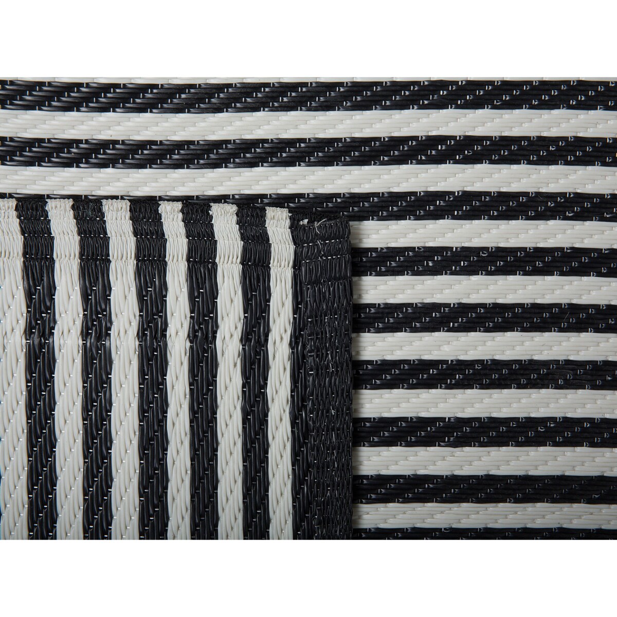 Dywan zewnętrzny 90 x 180 cm czarno-biały HALDIA