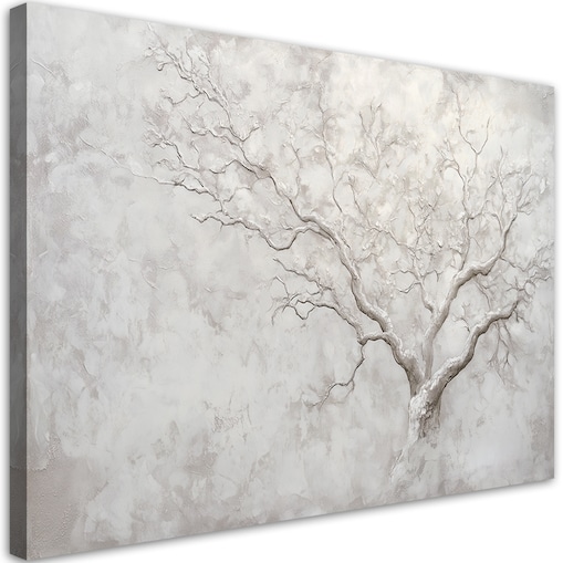 Obraz na płótnie do salonu sypialni kuchni biura Drzewo gałęzie rośliny natura szary 100x70