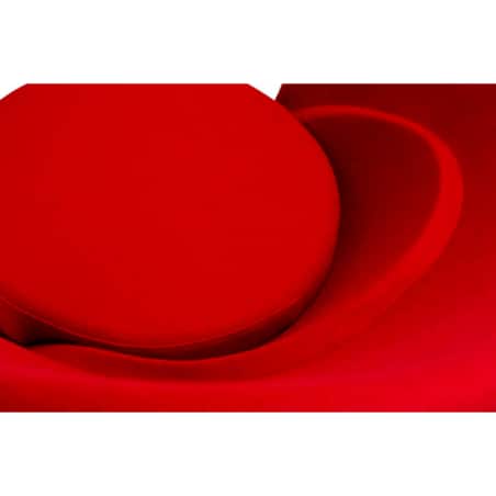 Fotel SERCE czerwony - włókno szklane, wełna, podstawa aluminiowa