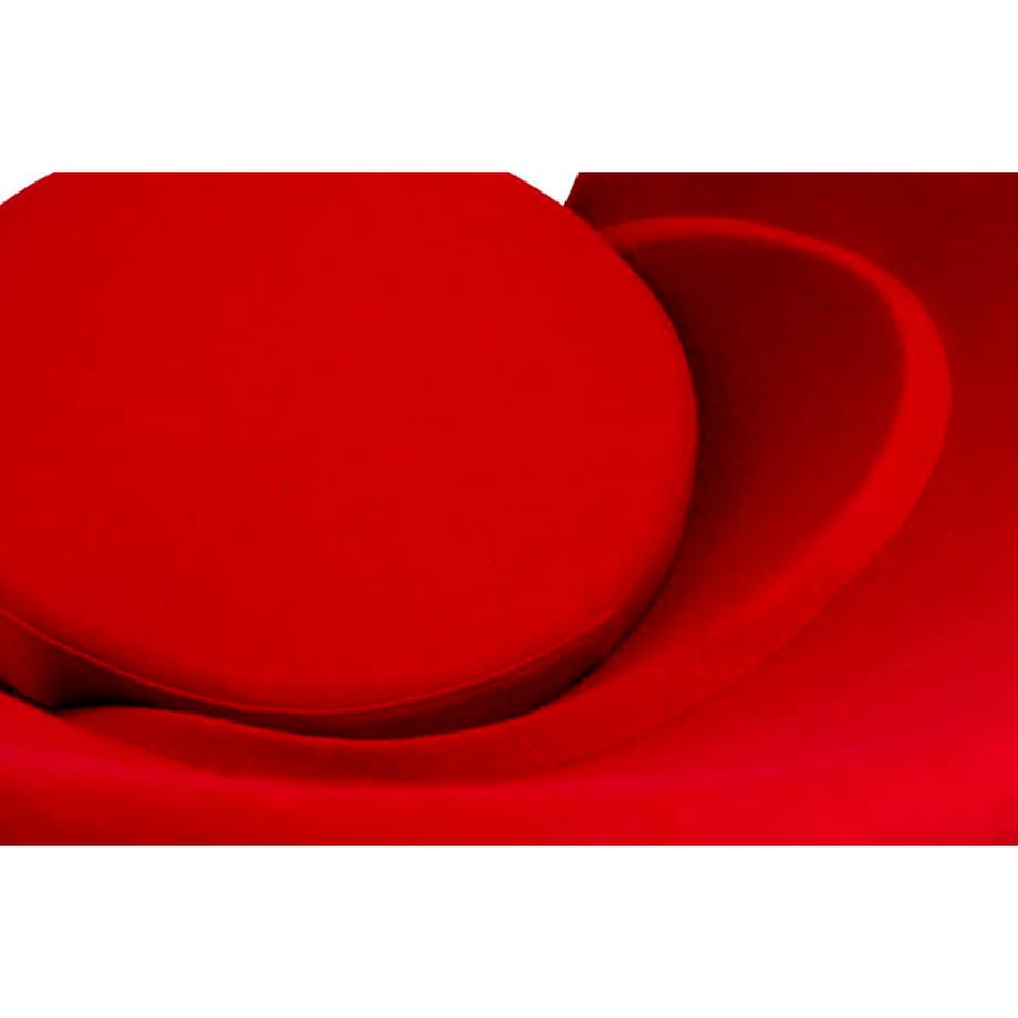 Fotel SERCE czerwony - włókno szklane, wełna, podstawa aluminiowa