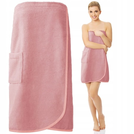Ręcznik Kąpielowy Frotte do Sauny Pareo Damskie L/XL Bawełna Spa Basen Pude